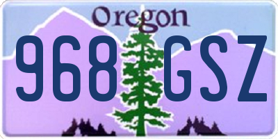 OR license plate 968GSZ