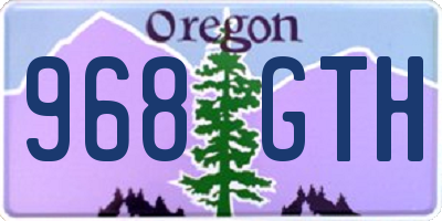 OR license plate 968GTH