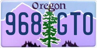 OR license plate 968GTO