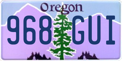 OR license plate 968GUI
