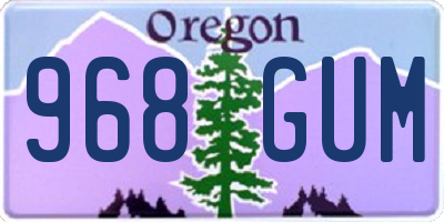 OR license plate 968GUM