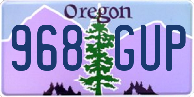 OR license plate 968GUP