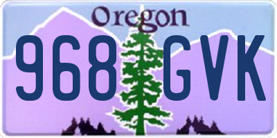 OR license plate 968GVK
