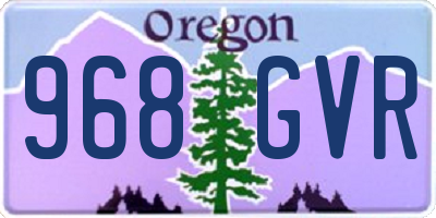 OR license plate 968GVR