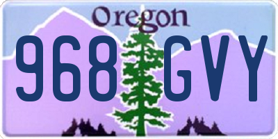 OR license plate 968GVY