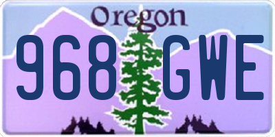 OR license plate 968GWE