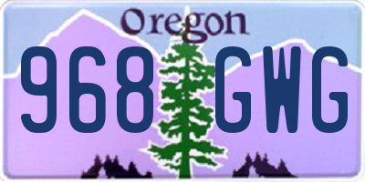 OR license plate 968GWG