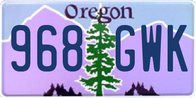 OR license plate 968GWK