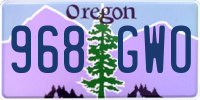 OR license plate 968GWO