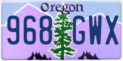 OR license plate 968GWX