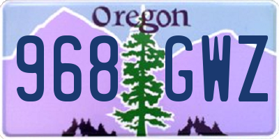 OR license plate 968GWZ