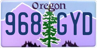 OR license plate 968GYD