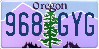 OR license plate 968GYG