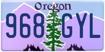 OR license plate 968GYL