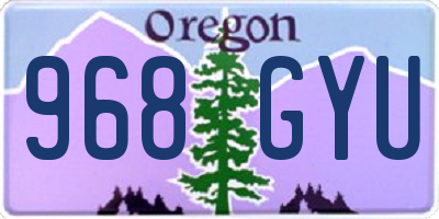 OR license plate 968GYU