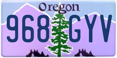 OR license plate 968GYV