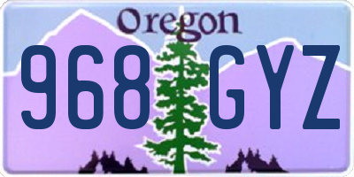OR license plate 968GYZ