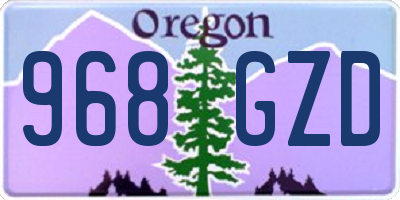 OR license plate 968GZD