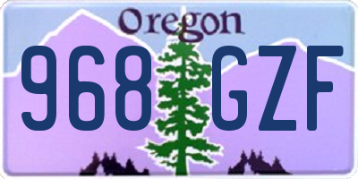 OR license plate 968GZF