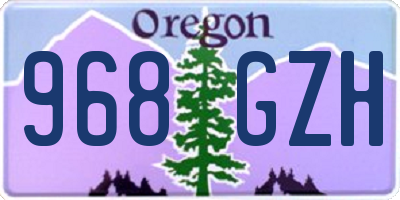 OR license plate 968GZH