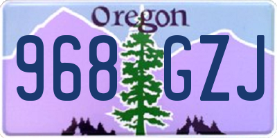 OR license plate 968GZJ