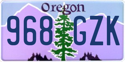 OR license plate 968GZK