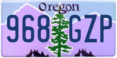 OR license plate 968GZP