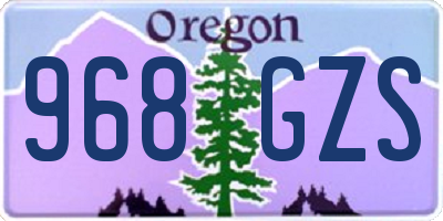 OR license plate 968GZS