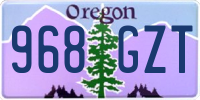 OR license plate 968GZT