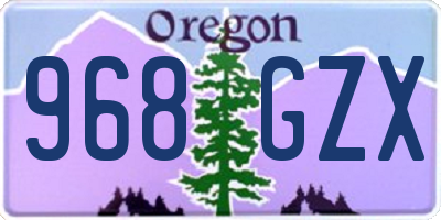 OR license plate 968GZX