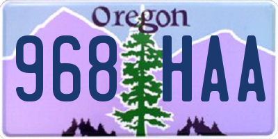 OR license plate 968HAA