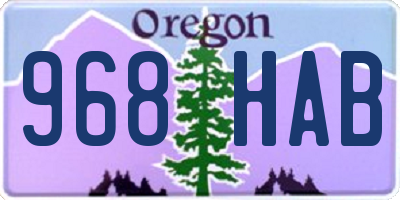 OR license plate 968HAB
