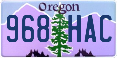 OR license plate 968HAC