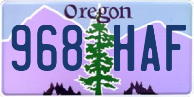 OR license plate 968HAF