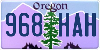OR license plate 968HAH