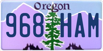 OR license plate 968HAM