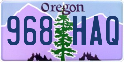 OR license plate 968HAQ