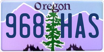 OR license plate 968HAS