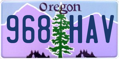 OR license plate 968HAV