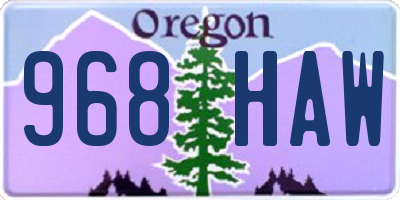 OR license plate 968HAW