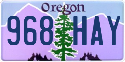 OR license plate 968HAY