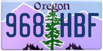 OR license plate 968HBF