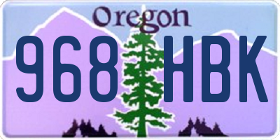 OR license plate 968HBK
