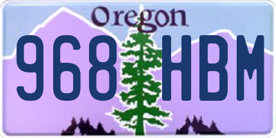 OR license plate 968HBM