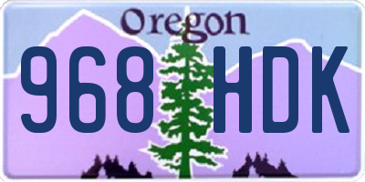 OR license plate 968HDK