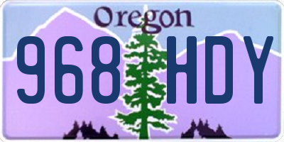 OR license plate 968HDY