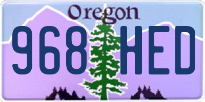 OR license plate 968HED