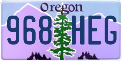 OR license plate 968HEG