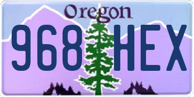 OR license plate 968HEX