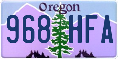 OR license plate 968HFA
